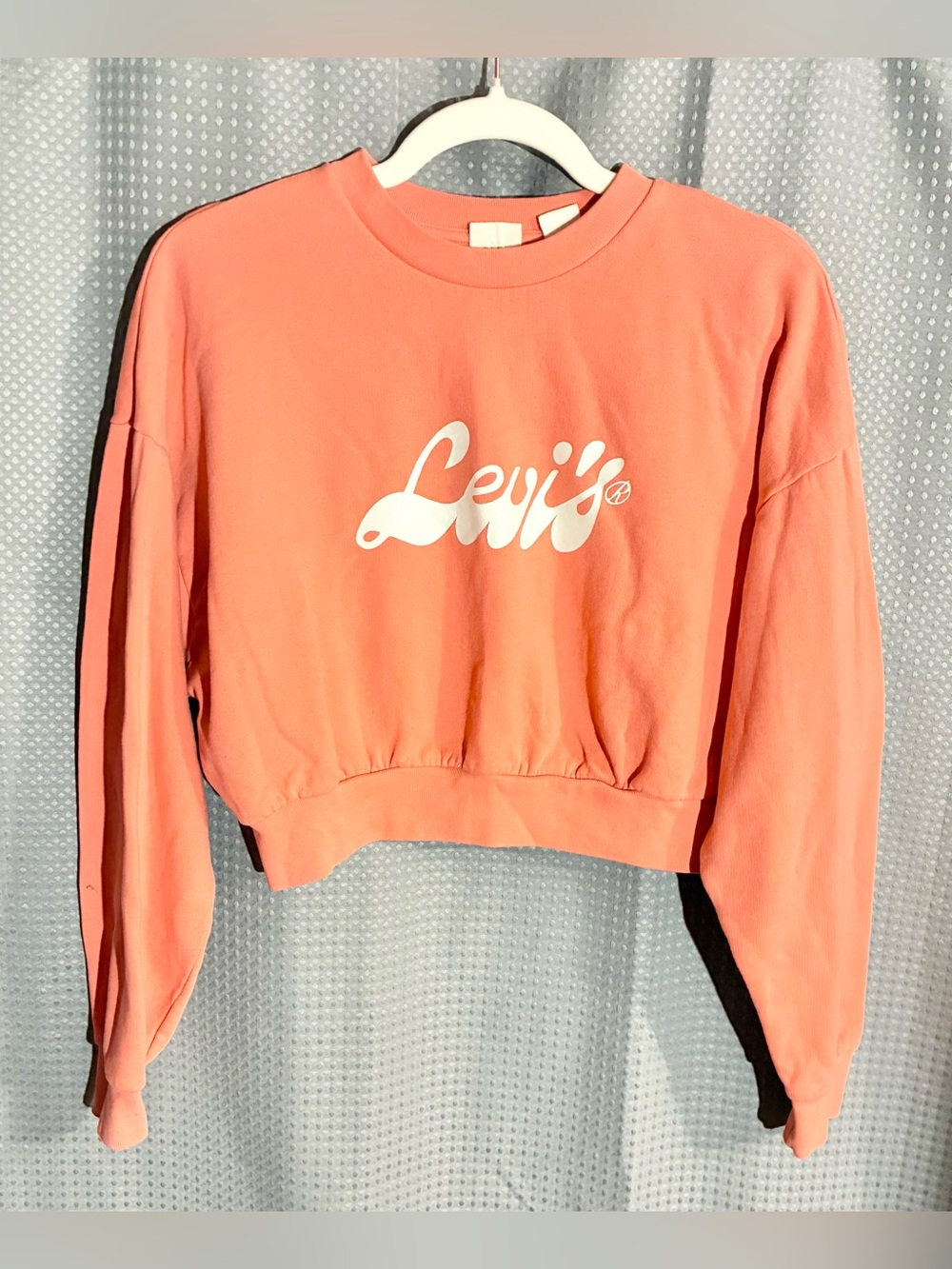 Levi's S Coral Cropped Crewneck Sweatshirt Long Sleeve Street Trendy Pakistan